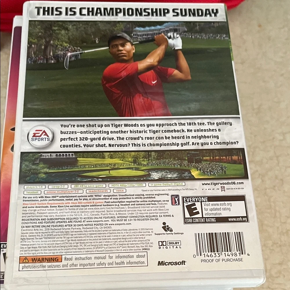 Microsoft Xbox 360 Tiger Woods PGA Tour 06 - Red and White